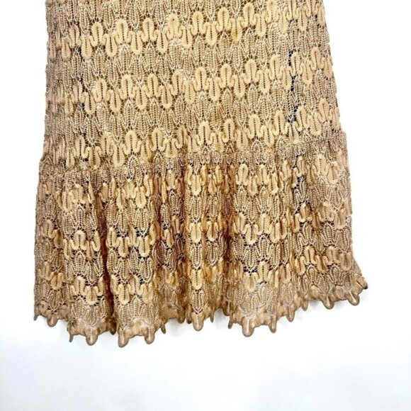 Cache Gold Metallic Strapless Mini Dress Formal Womens Size 14 - Picture 6 of 9